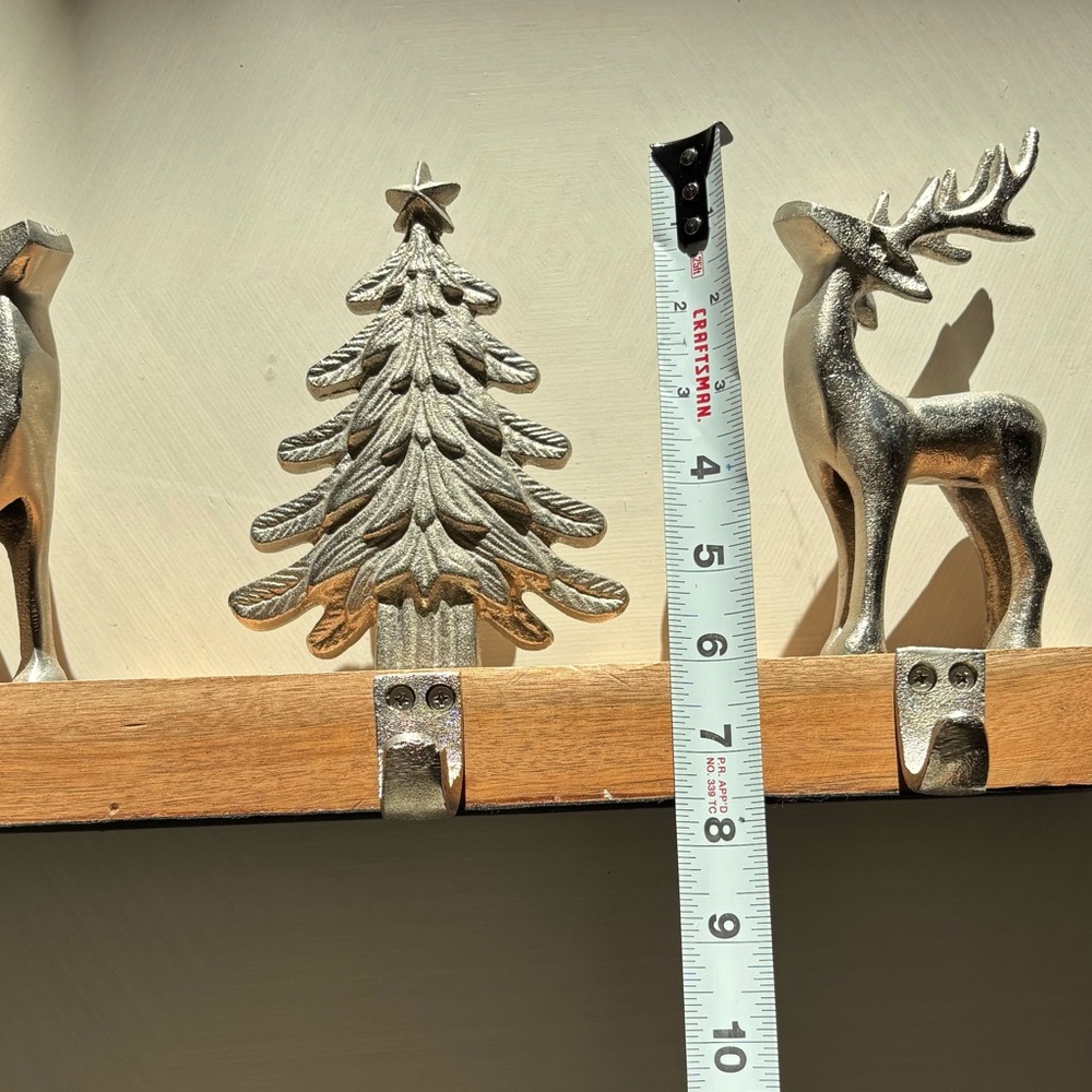 Silver Reindeer & Christmas Tree Stocking Holder Set - Picture 6 of 8